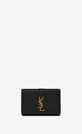 SAINT LAURENT YSL line Woman YSL Key Case in Black Leather a_V4